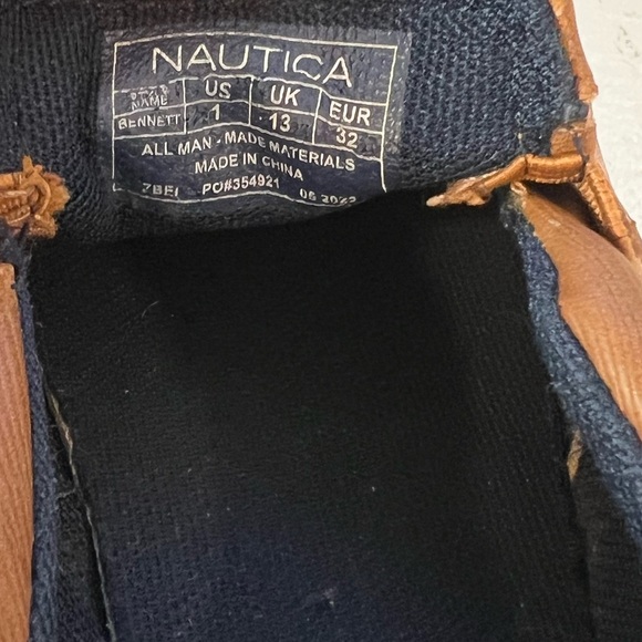 Nautical Tan brown Slip-On dress Shoes boys size 1 - Picture 4 of 4